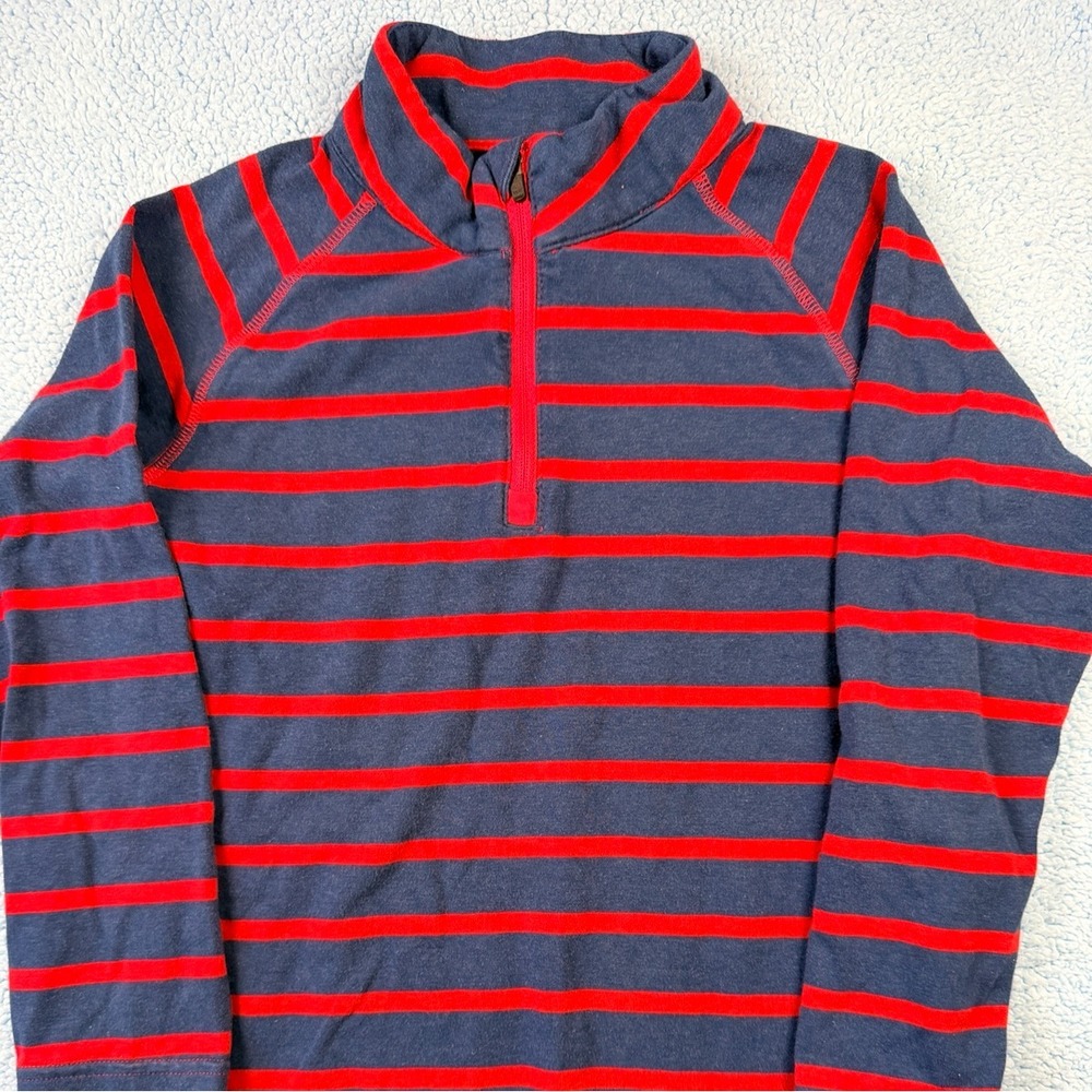 KicKee Boy's‎ Bamboo Cotton Stripe Quarter Zip Long Sleeve Pullover XS 5-6